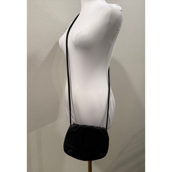 Fossil Black Small Leather Flap Crossybody Bag Everyday Minimalist Chic Luxe - Picture 2 of 7